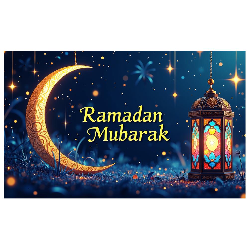 Ramadan Mubarak Lantern Backdrop Banner Islamic Celebration Event Decor Party Supplies Photography Props Decorations Background