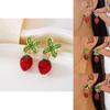 Christmas Strawberry Pendant Earrings With Zinc Alloy Dangle For Women And Men
