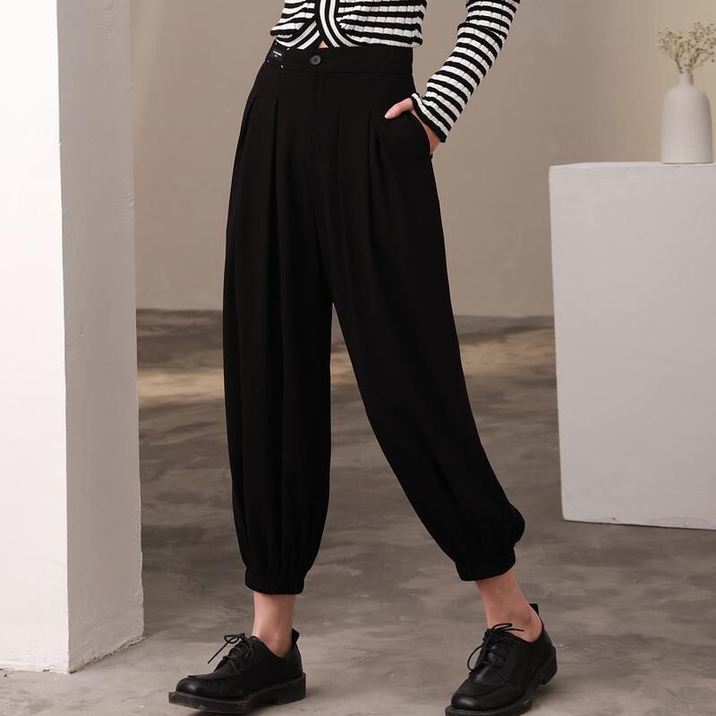 JIANHU Women's High-Waist Tapered Harem Pants