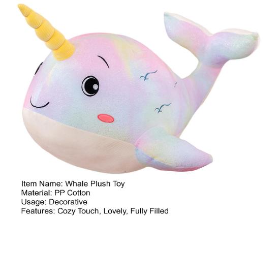 30/50cm Whale Plush Toy Fluffy PP Cotton Lovely Animal Doll Plushies Bedroom Decoration Soft Touch Stuffed Sea Animal Doll Toy Plush Pillow Birthday