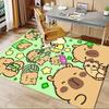 1pc Capybara,Cartoon Characters,Playful Scene Office Carpet Soft Polyester Non slip Machine Washable