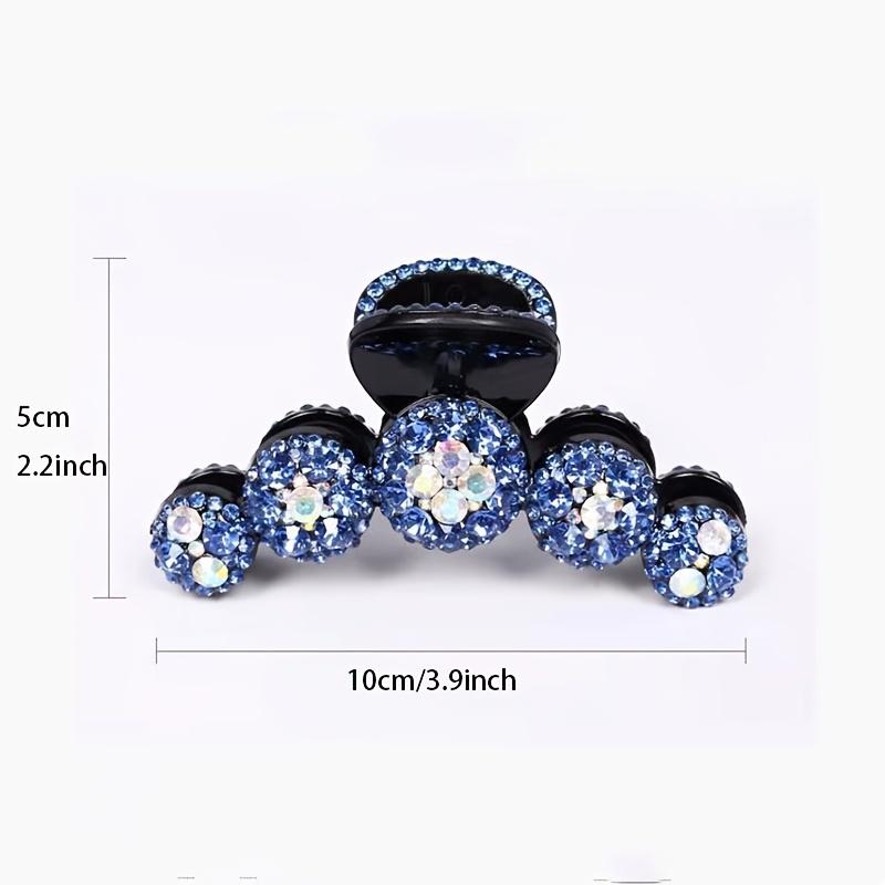 Stylish Fine Rhinestone Shark Clip Elegant Back Head Hair Claw Clip Mixed Color Large Grab Clip
