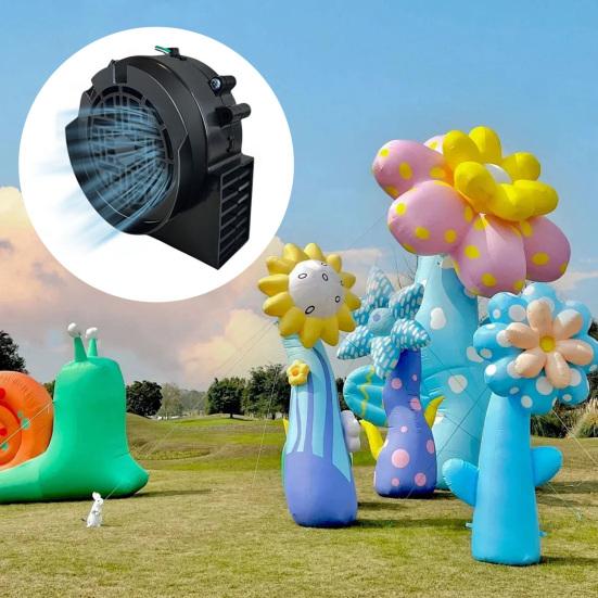 Luftblåservifte for oppblåsbare 12V 1A Erstatningsvifteblåser med adapter og LED-lys for Halloween Jul Oppblåsbar Utendørs Hagepynt
