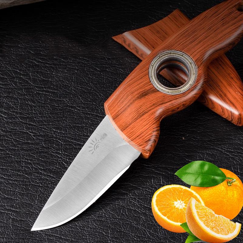 Portable Rotary Knife Meat Cleaver Kitchen Boning Cutter Household Fruit Vegtable Knife Pocket Knife BBQ Cooking Chef Knife