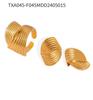 18K Gold Plated Titanium Steel Textured Earrings and Ring Set for Women