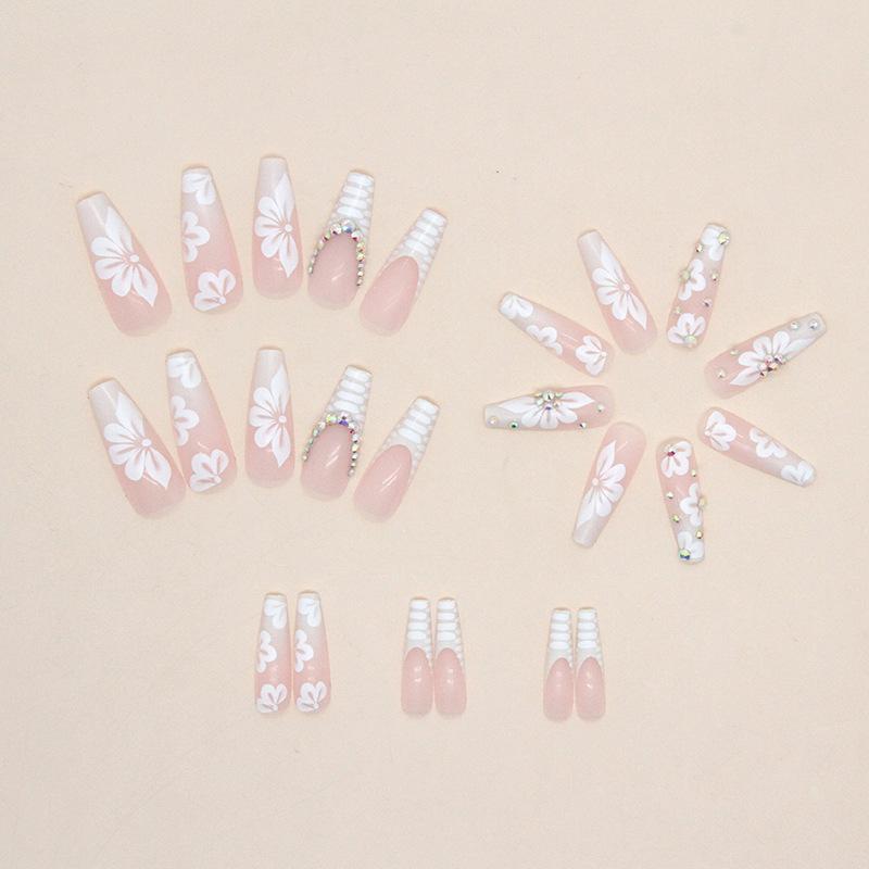 Long Ballet Snake Flower Diamond Nail Art Sweet Cool ins Wind Sweet Cool Spice Girl, Wear Nail