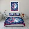 "Floral Moon and Butterfly Design" Exquisite Three-piece Bedding Set Gift for Kids and Adults
