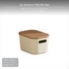 5Pack Cream Design Storage Box, Stackable PP Organizer with Lid, MultiSize M 24x17x13cm 5pcs Milk