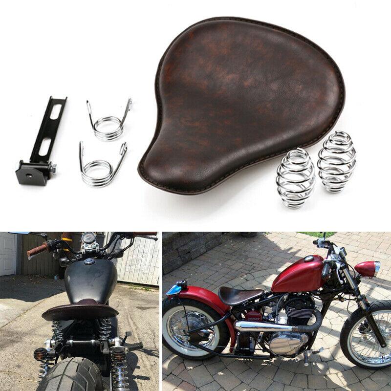 Motocyklová pružina Solo Seat Distressed Soft LeatherCushion Montážní sada pro Sportster Bobber Chopper Heritage Springer