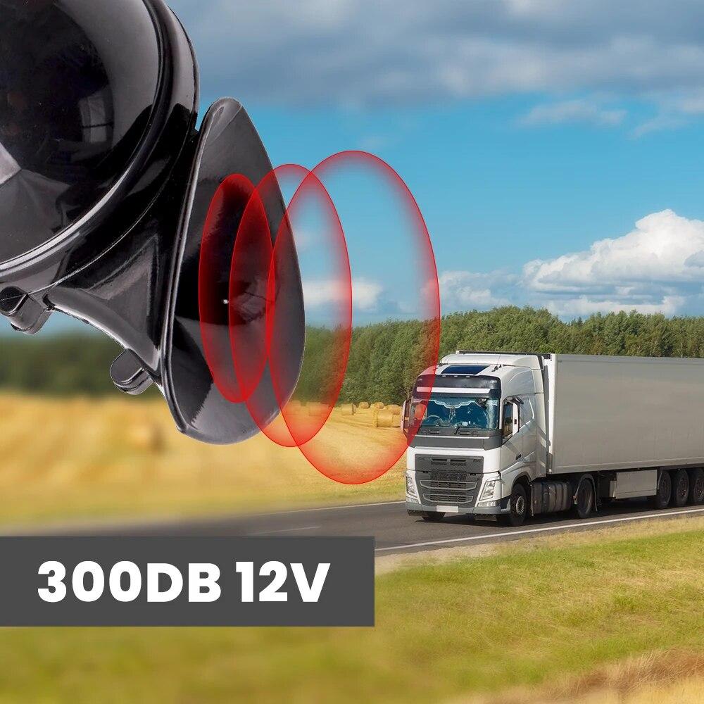 300DB 12V Cars Motorcycle Boat Super Loud Electric Snail Air Horn Trombe Bull Horn Lufthorn Hupe Superlaut for Autos LKW Boote