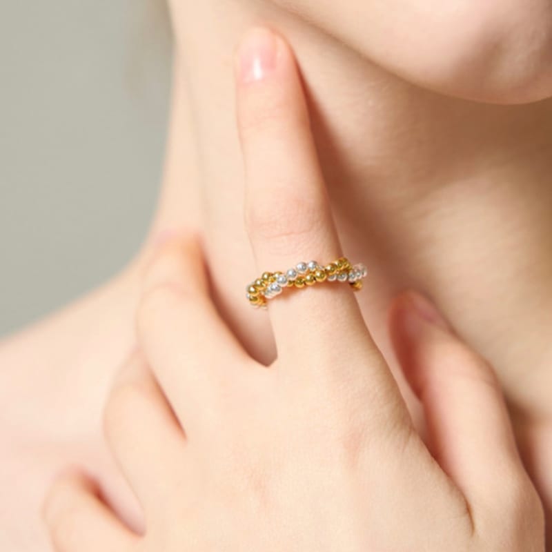 

LILYKORI 925 Silver Two Tone Ring Free