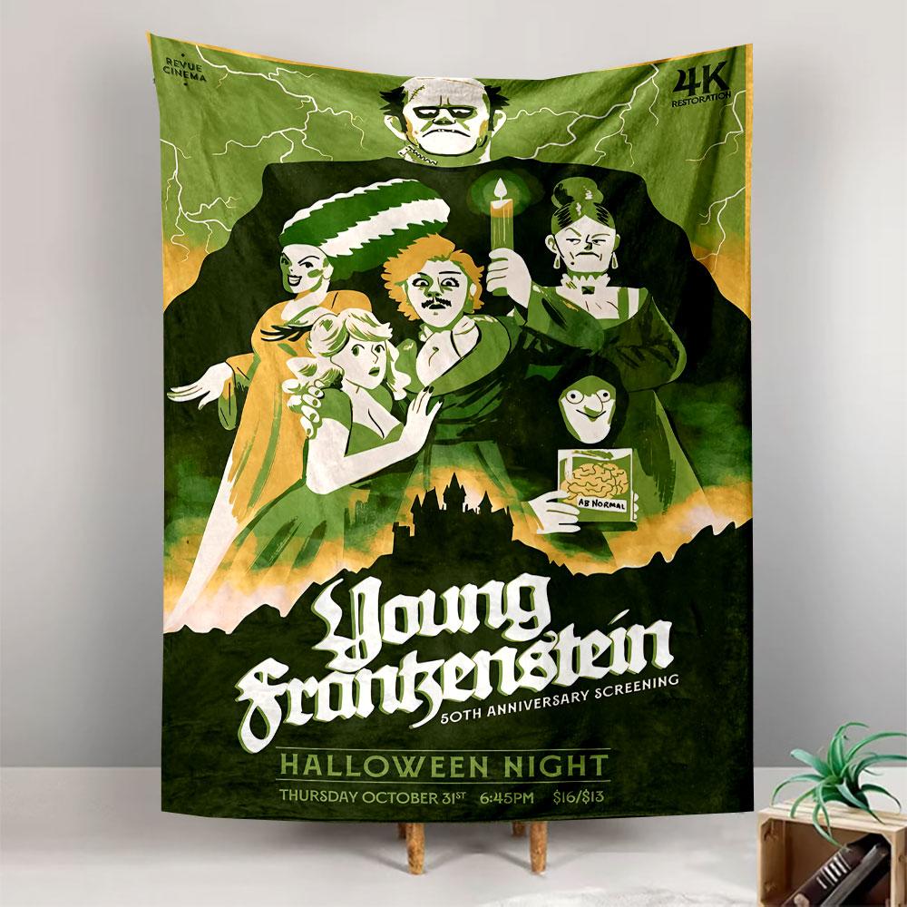 Young Frankenstein Tapestry Wall Hanging, Halloween Classic Movie Poster Art, Retro Wall Decor for Bedroom Living Room Dorm