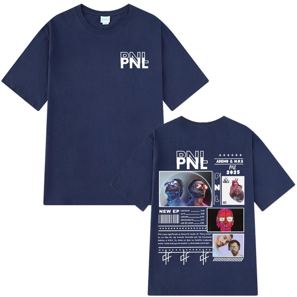 French Rapper PNL Tshirts Le Monde Chico Album Print Tshirt Unisex Women Hip Hop Fashion Cotton Short Sleeve T Shirts Streetwear
