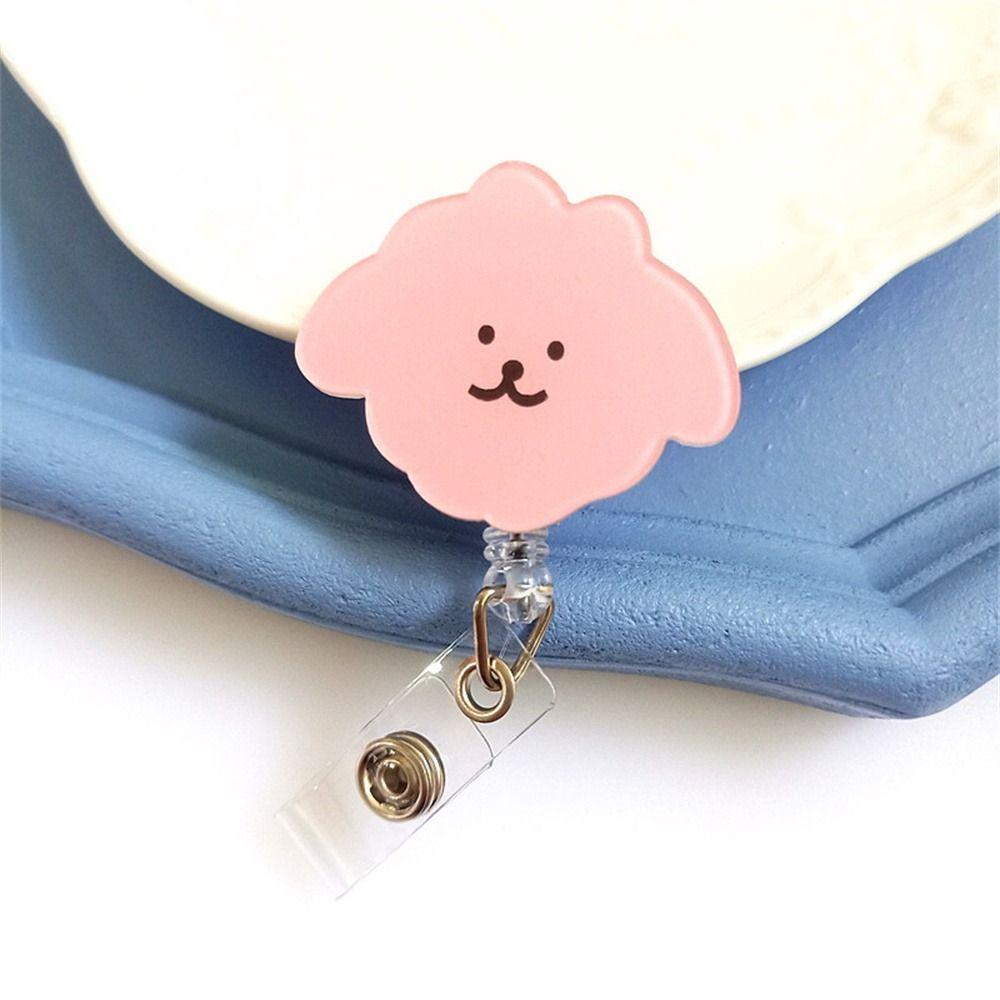 Name Tag Nurse Badge Reel Cartoon Dog Easy Pull Buckle Retractable Badge Holder  Doctor Students