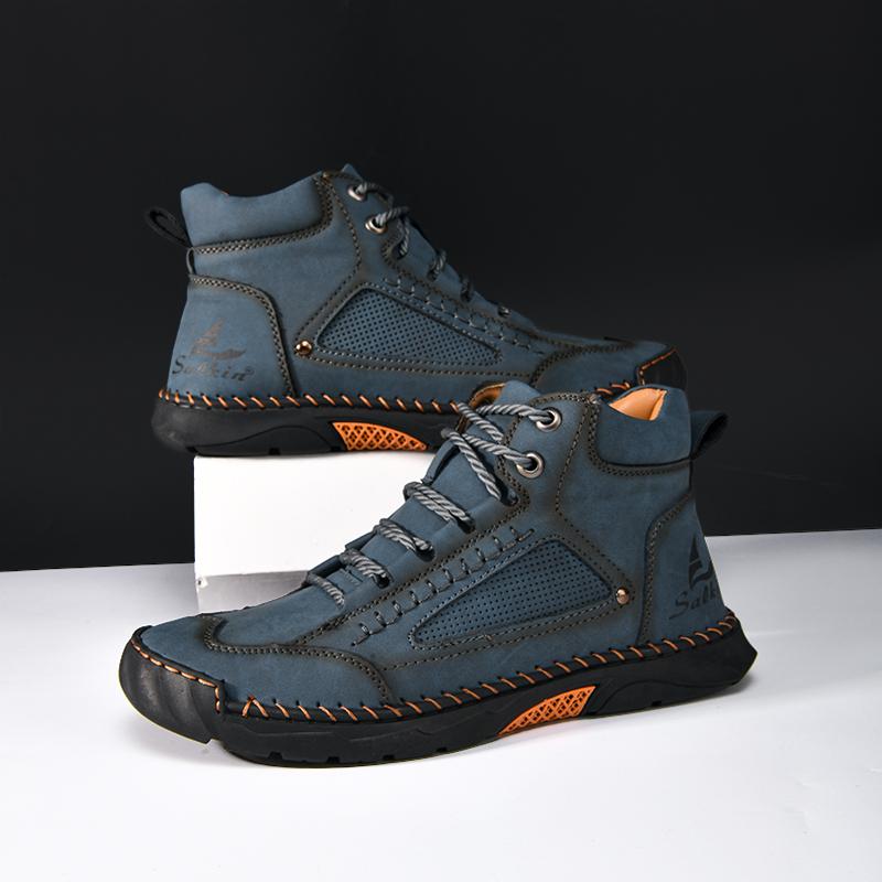Handgemachte Spaltlederstiefel Herrenschuhe Bequeme Stiefeletten für Männer Freizeitschuhe Große Werkzeugschuhe