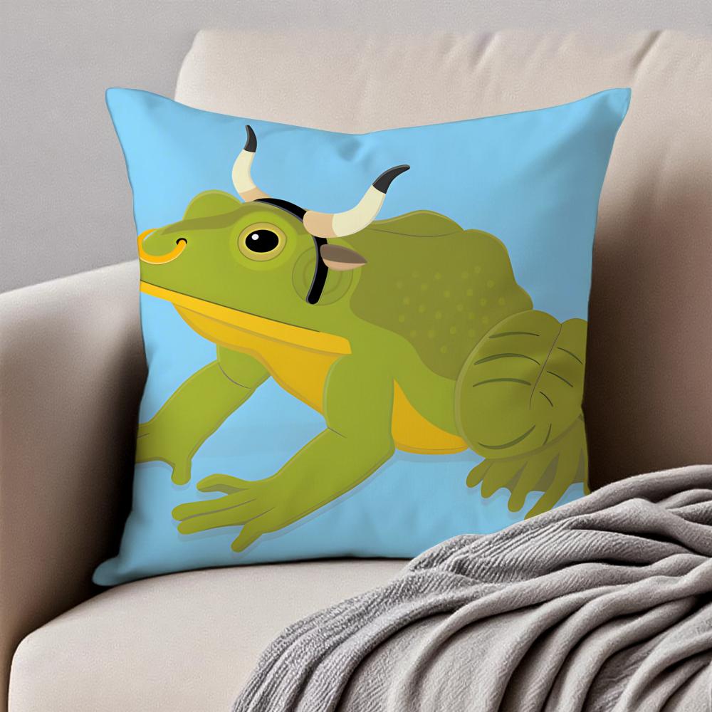 Funny Animal Illustrations Art Cushion Cover Pillowcase Antidustmite Invisible Zipper Short Plush Sofa Cushion
