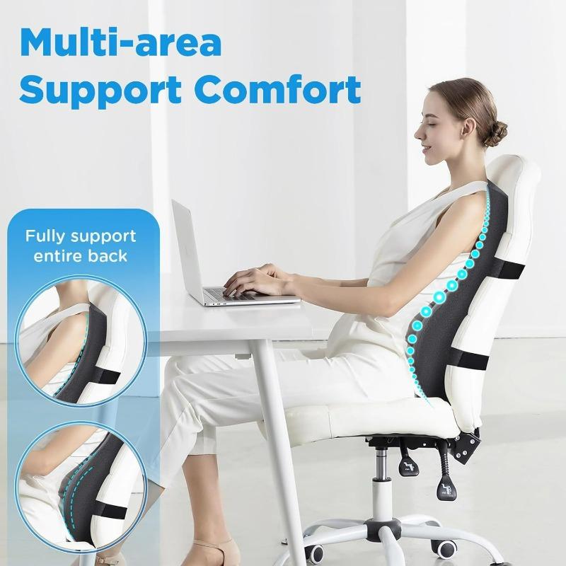 Long Back Support Pillow for Caravans Recliner Sitting, Memory Foam Cushion for Car Seat Office Chair, Desk Chair, Gaming Chair