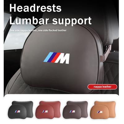 Support de cou en cuir pour appuie-tête de voiture Coussin lombaire de siège Oreiller Accessoires Auto Pour E90 E60 E46 E39 F30 F10 E87 X3 X4 X5 X1 G30