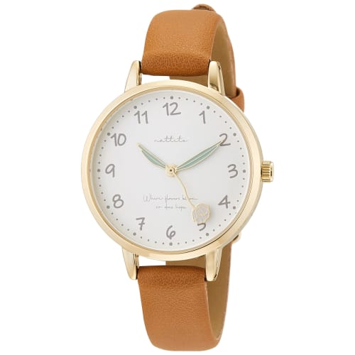 

Fieldwork Women s Analog Watch, Flury Floral Motif, Leather Strap, GY039-3, Brown