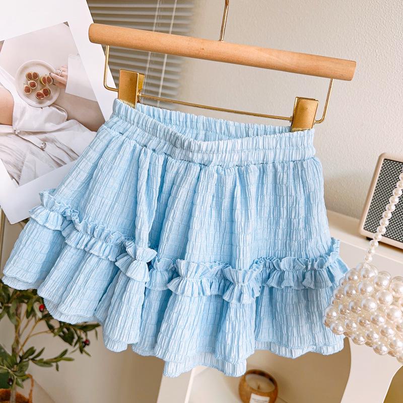 Girls' Plaid Bow Summer Two-Piece Set - Short-Sleeved Top & Skirt (CM0113)