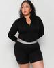 Kulsiseu Cs +7℃ Soft Heat Zip Top-039 (Black)