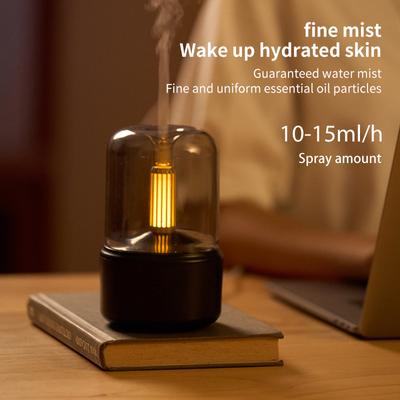 Tragbarer Luftbefeuchter mit kühlem Nebel und USB-Kerzenlicht, Aroma-Diffusor für ätherische Öle, Mini-Luftbefeuchter