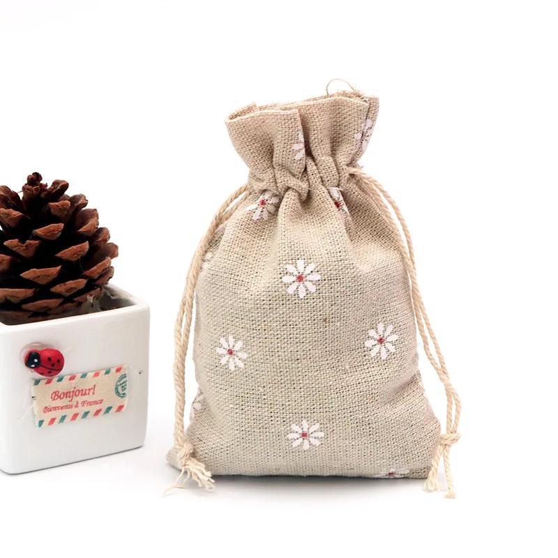 (10x14cm) Cute Cartoon Travel Storage Bag Cotton Drawstring Bag Pouches Candy Favor Holder Jewelry Party Gifts Bag 10pcs/lot
