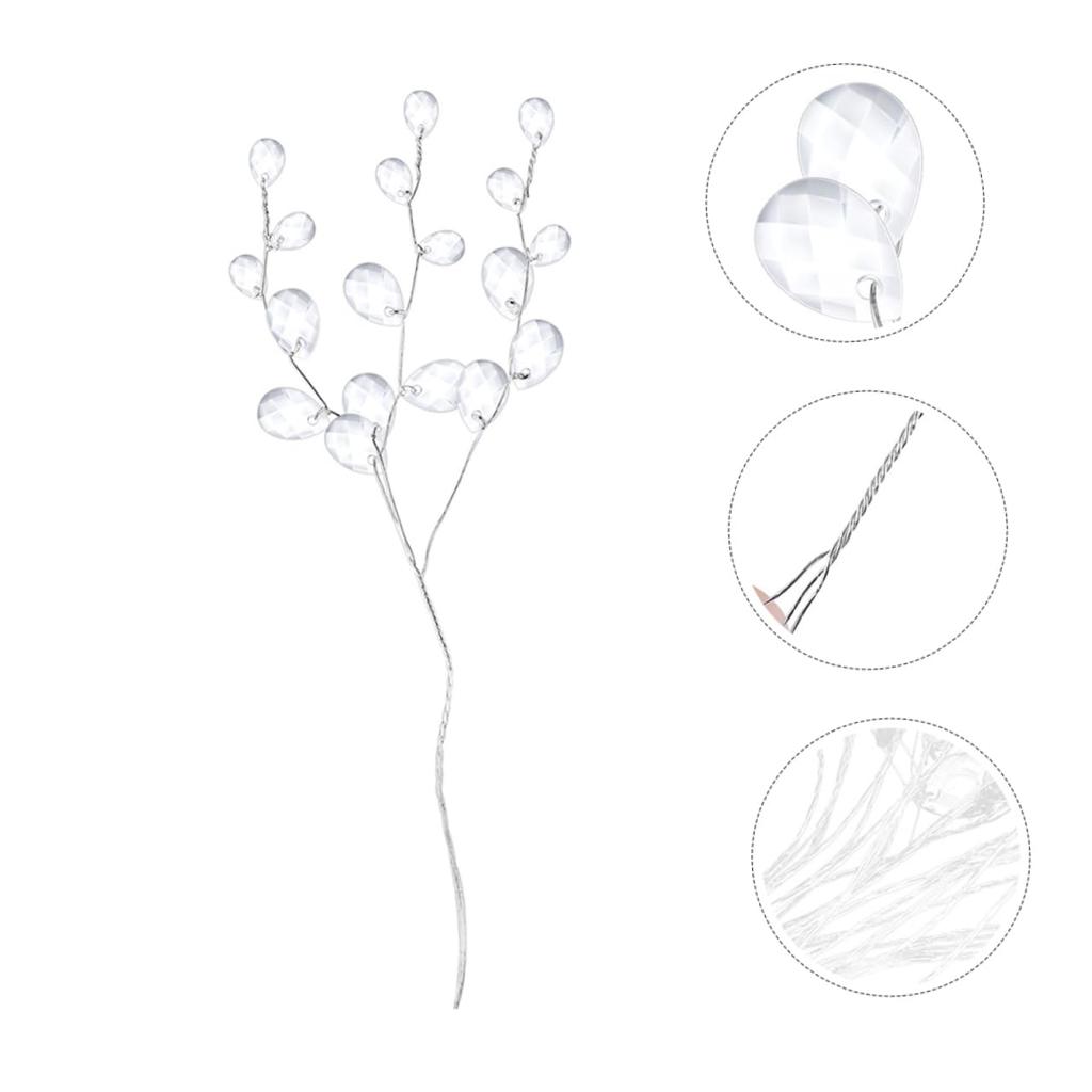 NUOLUX 25pcs Beaded Flowers, Hydrangea Bouquet Filler, Peony, Wisteria, DIY Flower Stems, Lifelike Flower Picks, Artificial Miniature Flowers, White