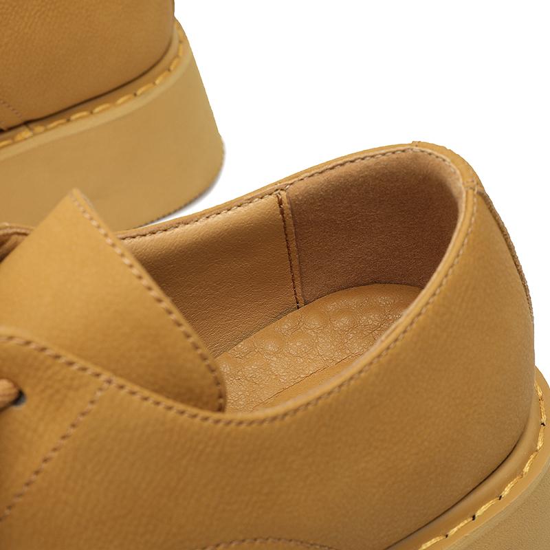 Original Design 2024 s/a Neuer Street Teenager Stil Gelbes Leder Schuhe mit Höhenerhöhung für Herren Daily Dress Hombre Casual