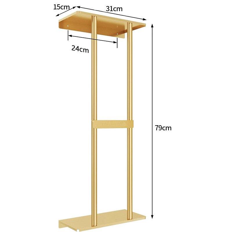 Напольная металлическая стойка для полотенец в ванную комнату с полкой