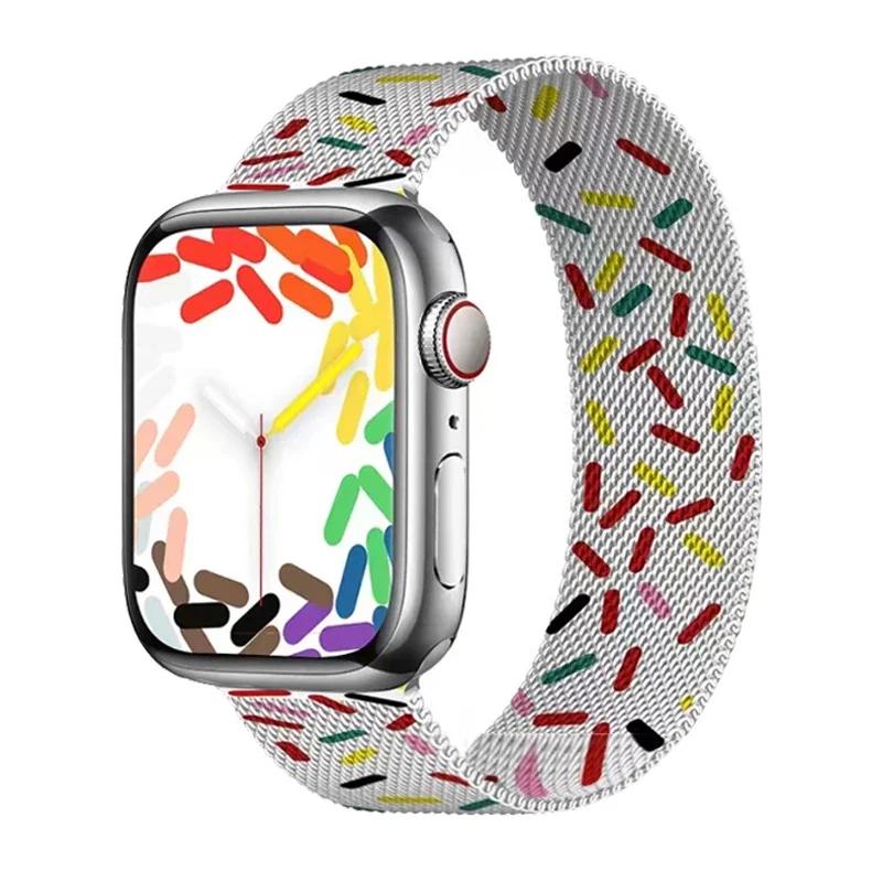 Pasek magnetyczny do zegarka Apple 9 8 7 41mm 45mm Ultra/2 49mm męski damski metalowy oddychający pasek do iWatch 6543SE 44mm 40mm 42mm