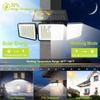 Solar Lights Outdoor 233 LED High Brightness Solar Motion Sensor Lights 3 Heads 270° Wide Angle Illumination IP65 Waterproof