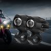 2Pcs LED Motorcycle Spot Light Waterproof Auxiliary Motorcycle Headlight with Mount Brackets Universal Fit for Motorcycles