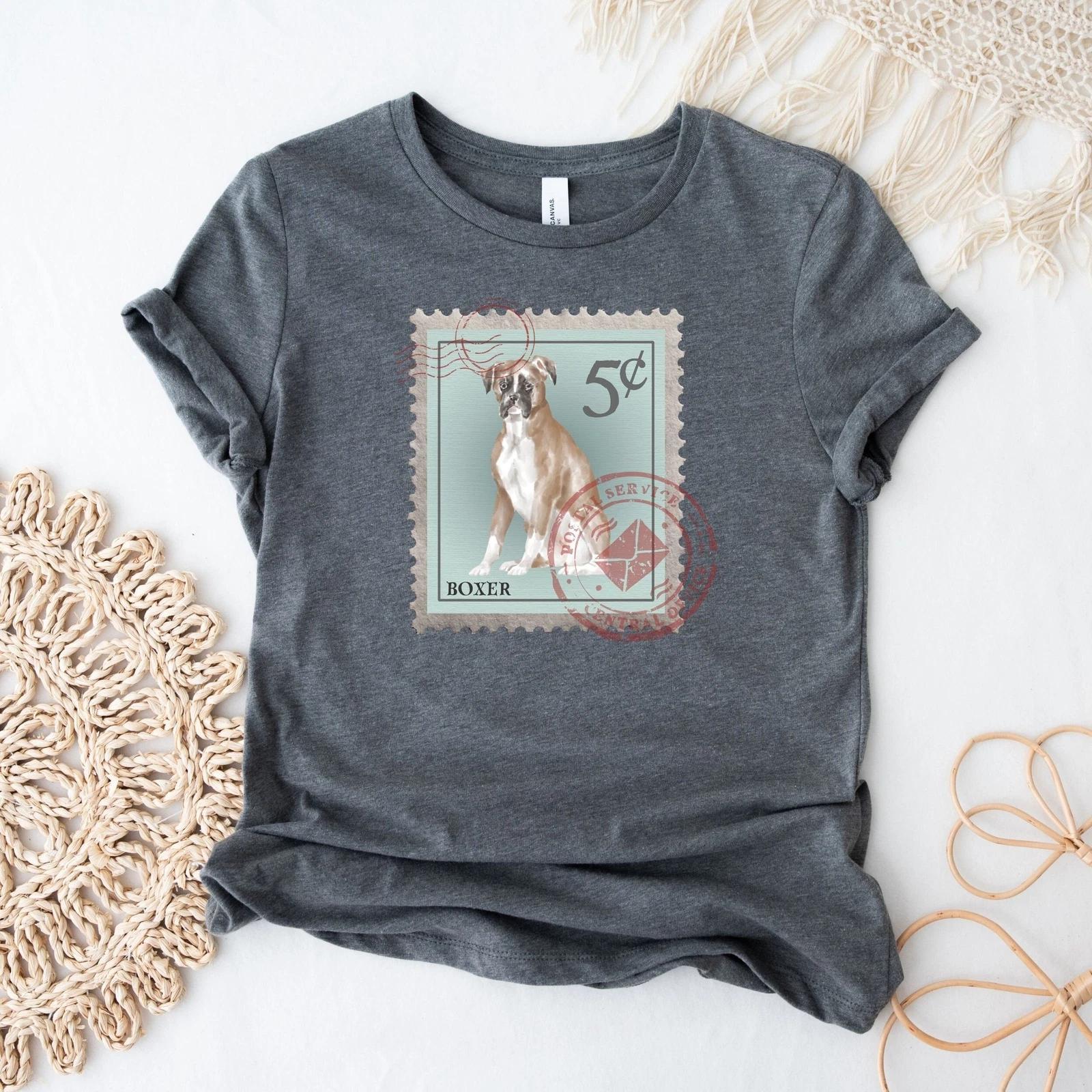 Boxer dog Postage Stamp Shirt L