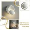 Minimalist 350-degree Rotating Bedside Wall Lamp, Round Living Room Background Wall Staircase Crescent-shaped Ambient Light