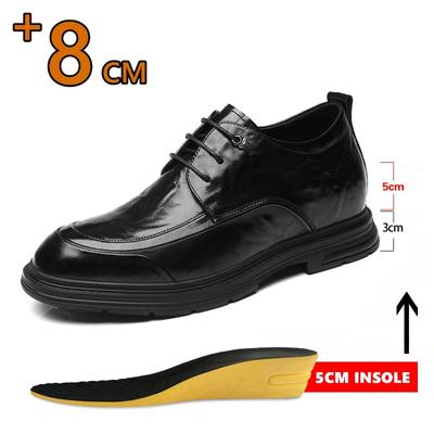 Neuer Mann 6/8CM Plateau Rindsleder Höhenerhöhung Herrenschuhe Büro Business Hochzeitskleid Aufzugsschuhe Mann Lift Anzugschuhe