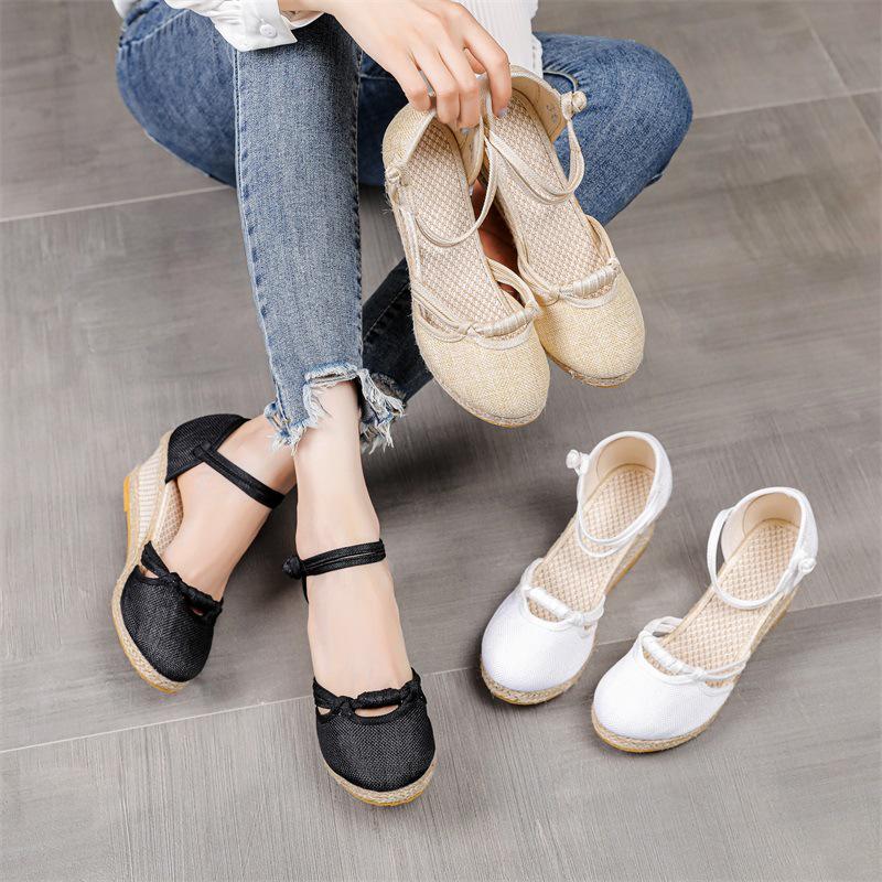 Women's Summer 2025 Slope Heel Roman Sandals - European & American Style