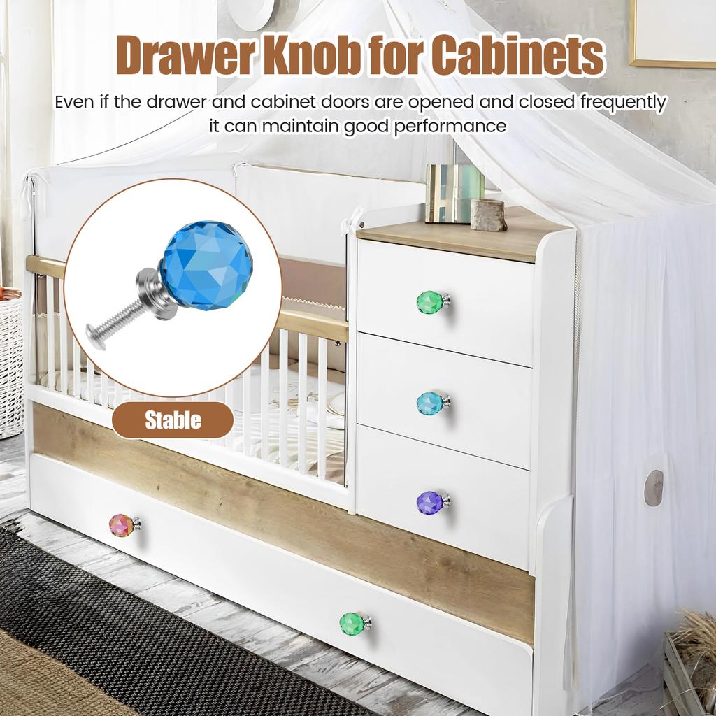 Kommodengriffe Schubladengriffe Solide Hübsche Glas-Schubladengriffe Schrankgriffe Einfach zu montieren Glas-Schubladengriffe Schrankgriffe