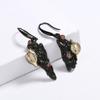 Irregular Bohemian Style Amber Zircon Eardrop Black Gold Jewelry Asymmetrical Women's Earrings Creative Jewelry Drop Earrings
