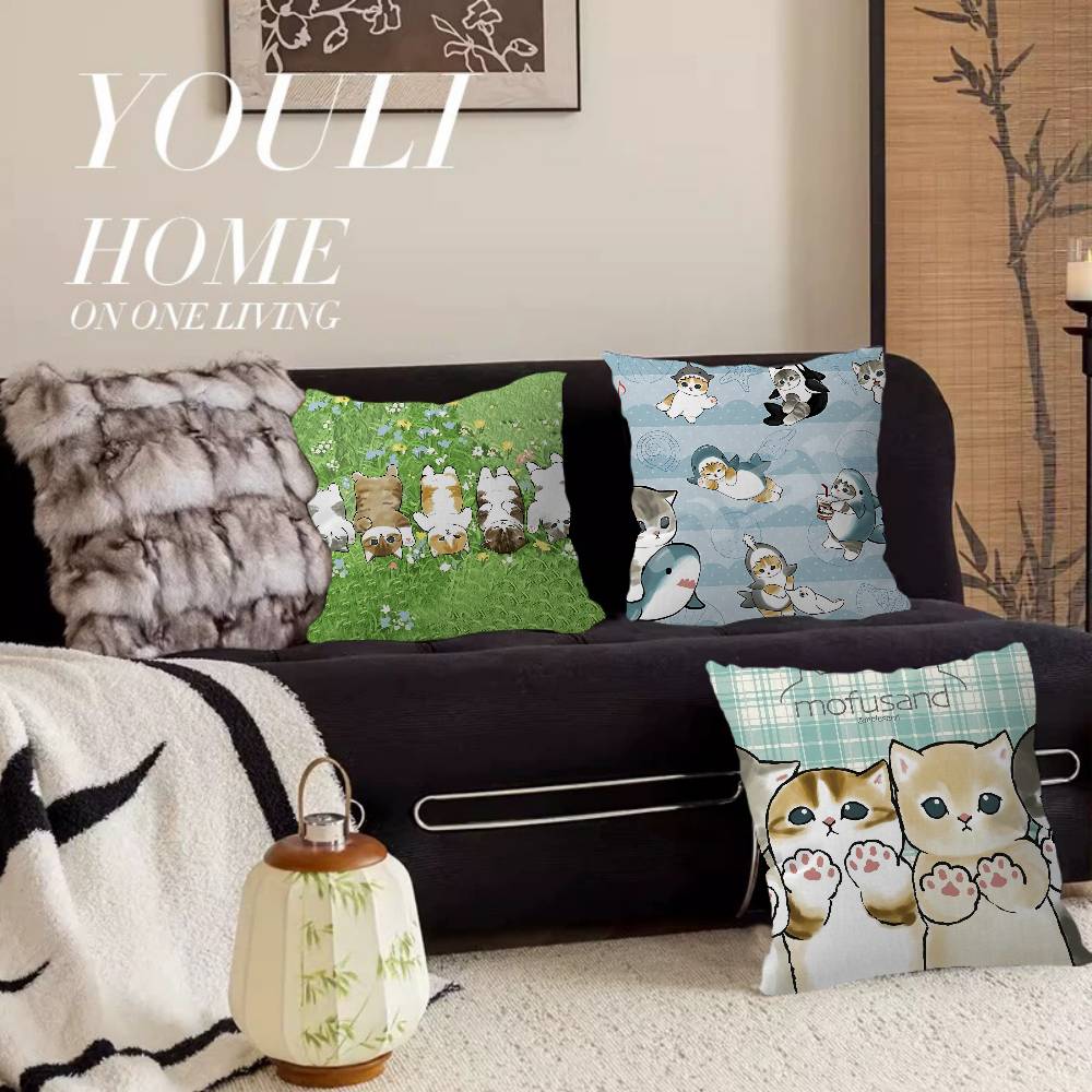Funny Cat Mofusand Pillow Anime Pillow Sofa Bed Head Pillow Cover Cushion Cover 45X45 Cm Fashion