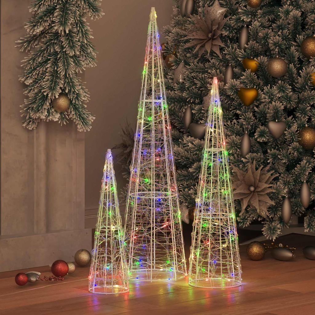 Christmas Tree 3 pcs Multicolored 20 x 20 x 80 cm Acrylic