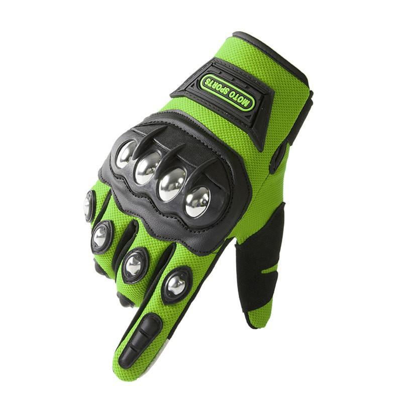 Locomotive gloves men's fitness sports touch screen non-slip outdoor riding protection touch screen stainless steel shell full finger