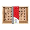 Set de tampons bois - Artemio - Alphabet - 40 pièces - 1.5 cm - Boîte en bois 15x10x4.5 cm