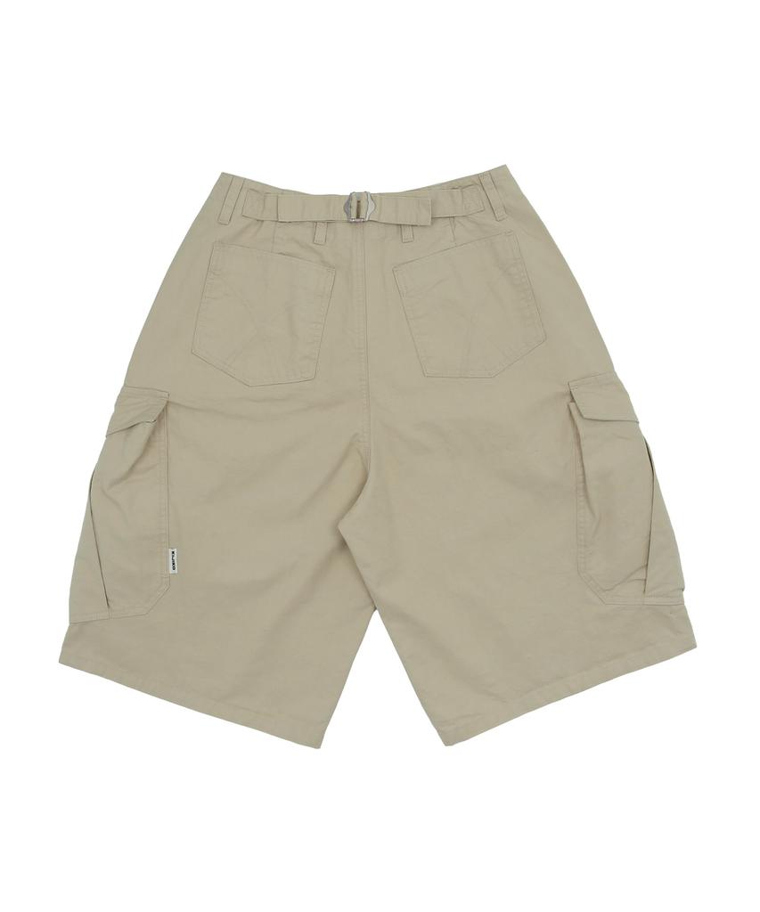 KIJIKO Ke614. Washed Bermuda Cargo Pants Beige Gray