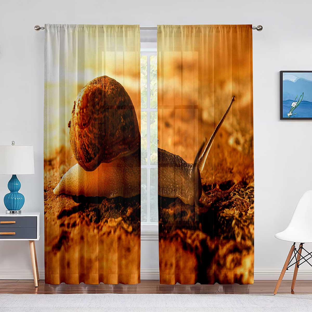 Прозрачная вуаль с милыми улитками и красными грибами — фото 5