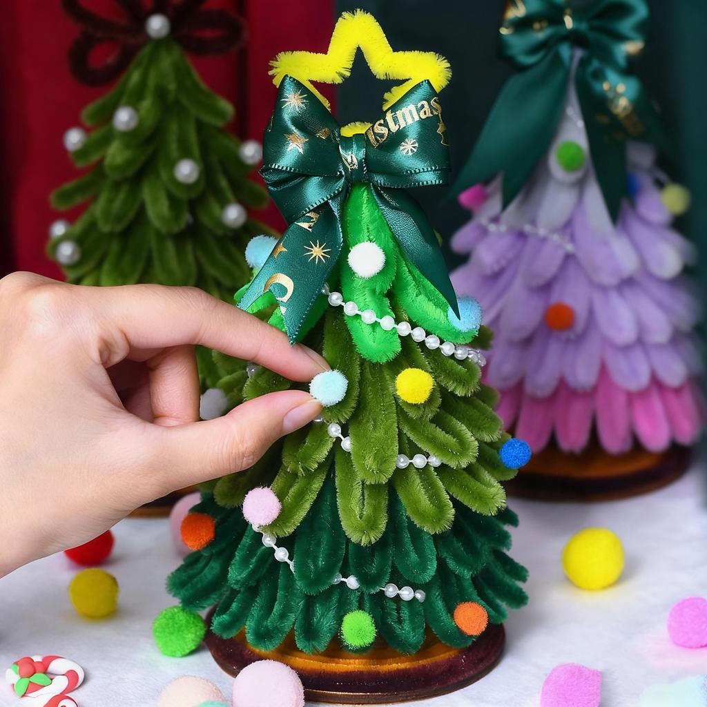 Twisting Rod DIY Christmas Tree for Gift Hand Woven Material Kit Christmas Decoration Small Ornaments Navidad Natal Gift
