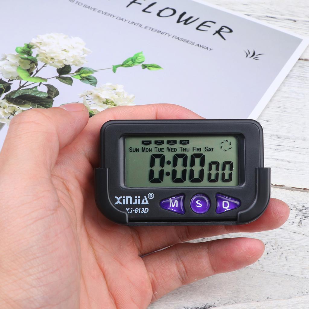 Transparent Clock Mini Electronic Digital Alarm Button Vehicle Mounted for Car Home Fashionable