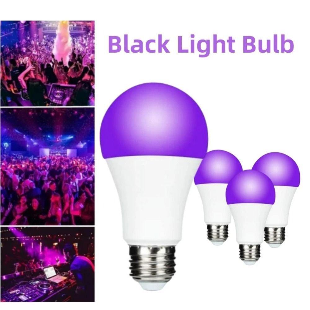 Portable Blacklight Ultraviolet Lamp UV Purple Bulb Atmosphere 360 Glow UV Light Bulbs E27 10W Purple Black Light Bulb Disco