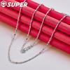 925 Sterling Silver Bamboo Chain Necklace 45cm Wedding Fashion Jewelry