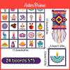 Diwali Festival Bingo Card Game Set With Stickers Call Cards For Family Celebration